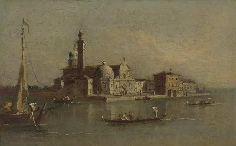 Gezicht op het Isola di San Michele in Venetië Wall Art by Unknown - High-Resolution Digital Print