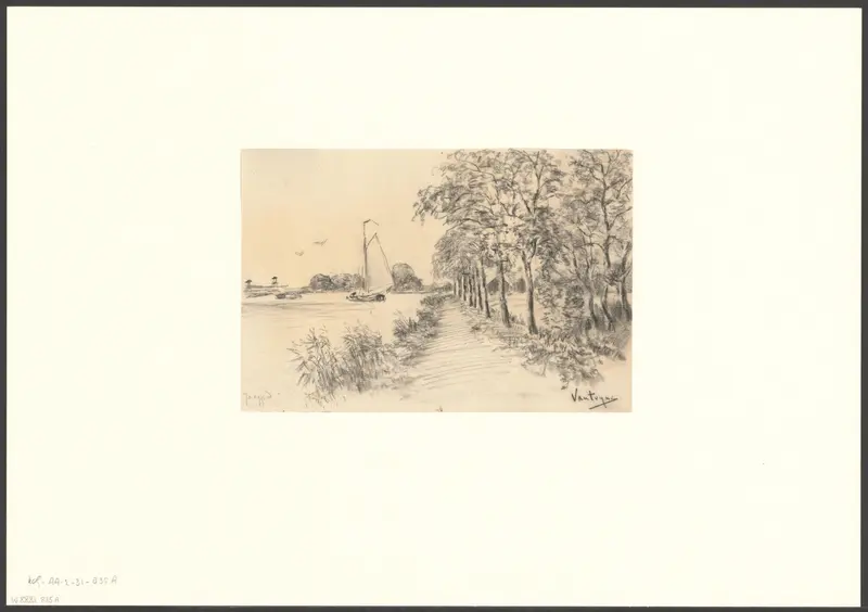 Gezicht op het Jaagpad aan de Schinkel Wall Art by Unknown - High-Resolution Digital Print