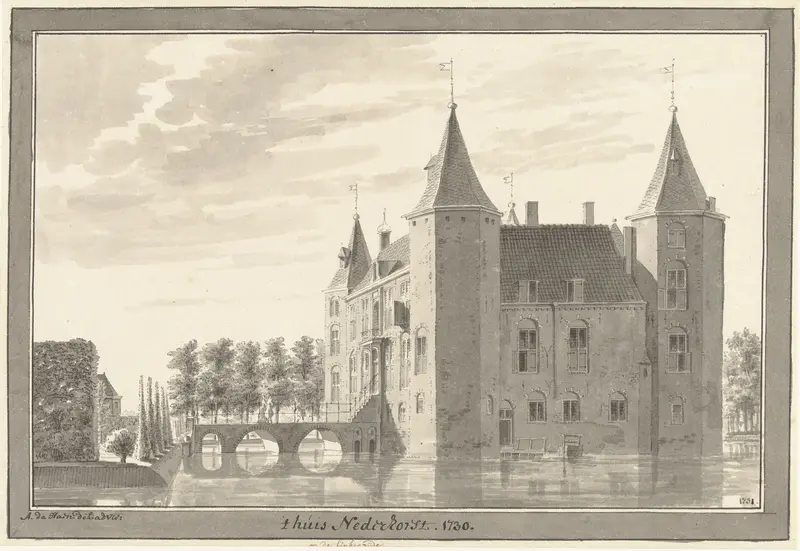 Gezicht op het kasteel Nederhorst te Nederhorst den Berg Wall Art by Abraham de Haen (II) - High-Resolution Digital Print