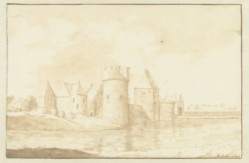 Gezicht op het Kasteel Radboud van Medemblik Wall Art by Abraham Rademaker - High-Resolution Digital Print