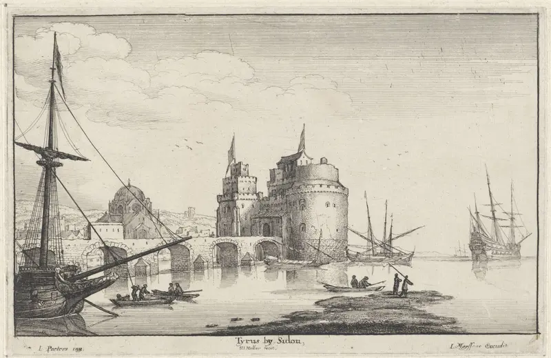 Gezicht op het kasteel St. Louis te Sidon, Libanon Wall Art by Unknown - High-Resolution Digital Print