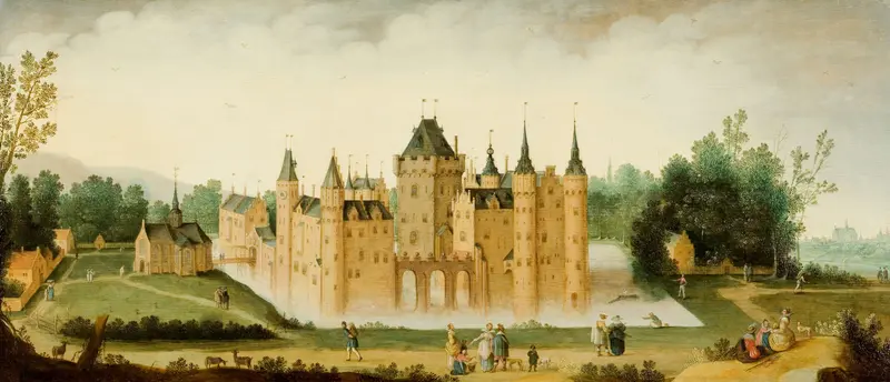 Gezicht op het kasteel te Egmond aan den Hoef Wall Art by Claes Jacobsz van der Heck - High-Resolution Digital Print