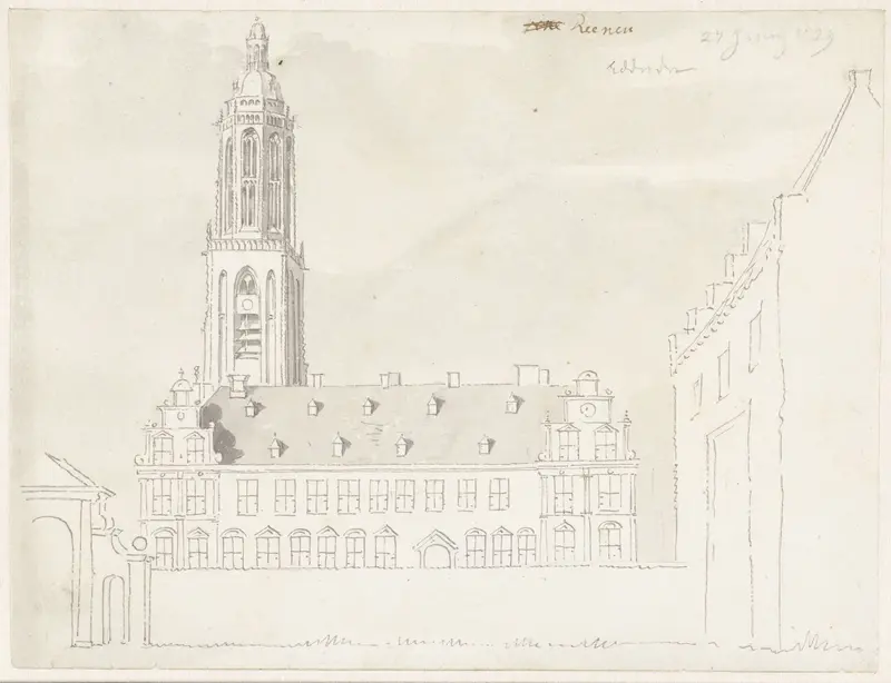 Gezicht op het Koningshuis en kerk van Rhenen Wall Art by Cornelis Pronk - High-Resolution Digital Print
