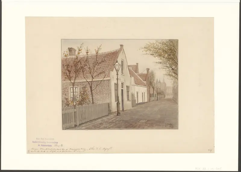 Gezicht op het Lange Blekerspad, gezien naar de kerk De Liefde en de Westertoren Wall Art by Unknown - High-Resolution Digital Print