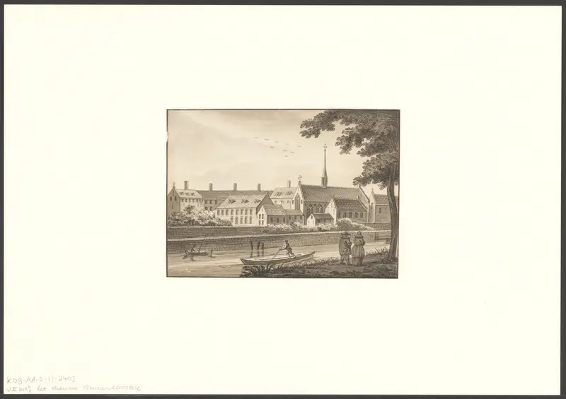 Gezicht op het Nieuwe Nonnenklooster vanaf de Grimburgwal Wall Art by anonymous - High-Resolution Digital Print
