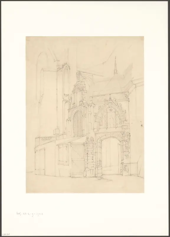 Gezicht op het noordportaal van de Oude Kerk en de Heilig Grafkapel Wall Art by anonymous - High-Resolution Digital Print