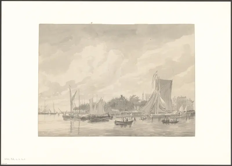 Gezicht op het Open Havenfront gezien naar het Zeerecht Wall Art by anonymous - High-Resolution Digital Print