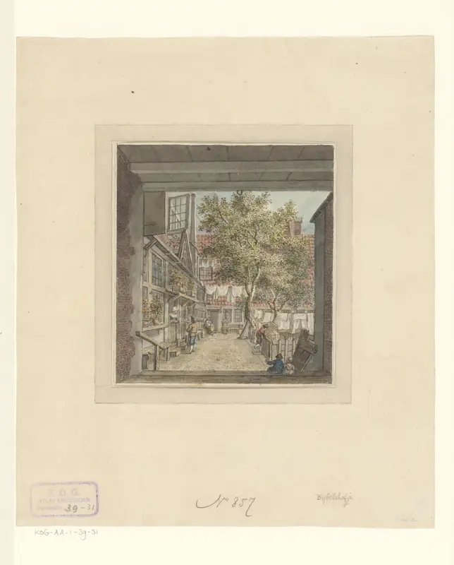 Gezicht op het oude Bijbelshofje in de Anjelierstraat Wall Art by Unknown - High-Resolution Digital Print