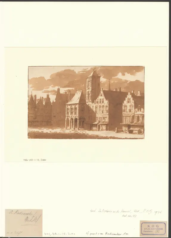 Gezicht op het oude Stadhuis op de Dam Wall Art by anonymous - High-Resolution Digital Print