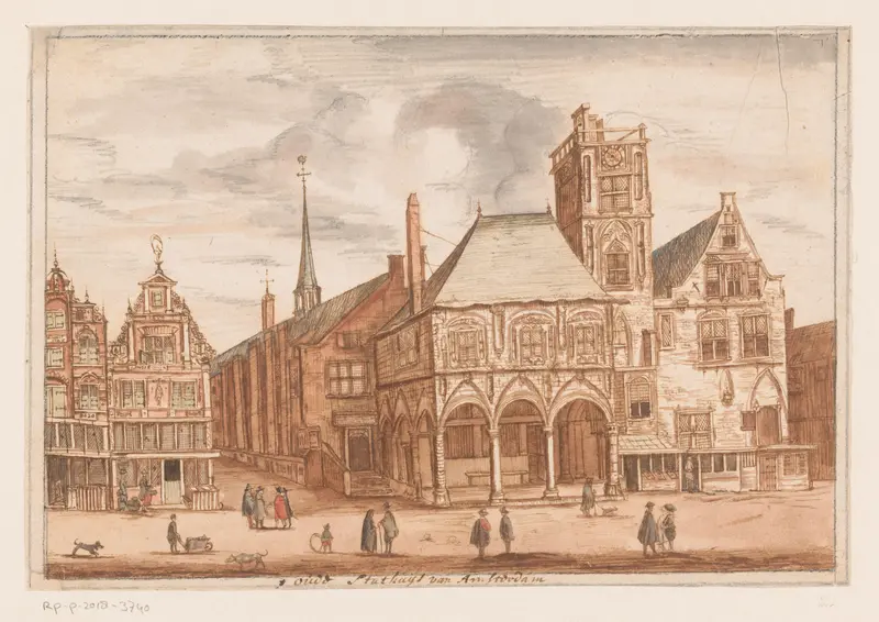 Gezicht op het Oude Stadhuis te Amsterdam Wall Art by anonymous - High-Resolution Digital Print