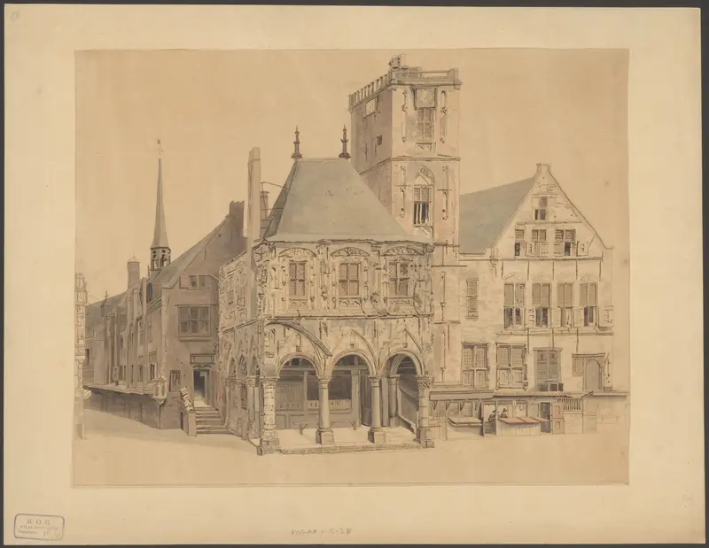 Gezicht op het oude stadhuis van Amsterdam Wall Art by anonymous - High-Resolution Digital Print