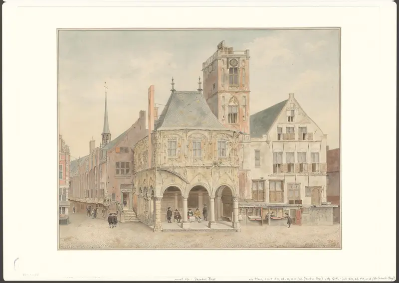 Gezicht op het oude stadhuis Wall Art by Unknown - High-Resolution Digital Print