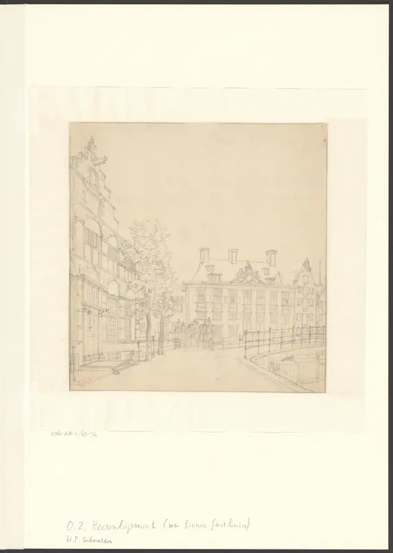 Gezicht op het Oudezijds Heerenlogement gezien van de Oudezijds Voorburgwal Wall Art by Unknown - High-Resolution Digital Print