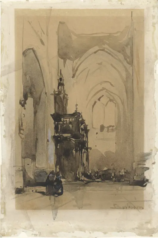 Gezicht op het oxaal van de Sint-Janskathedraal te 's-Hertogenbosch Wall Art by Unknown - High-Resolution Digital Print
