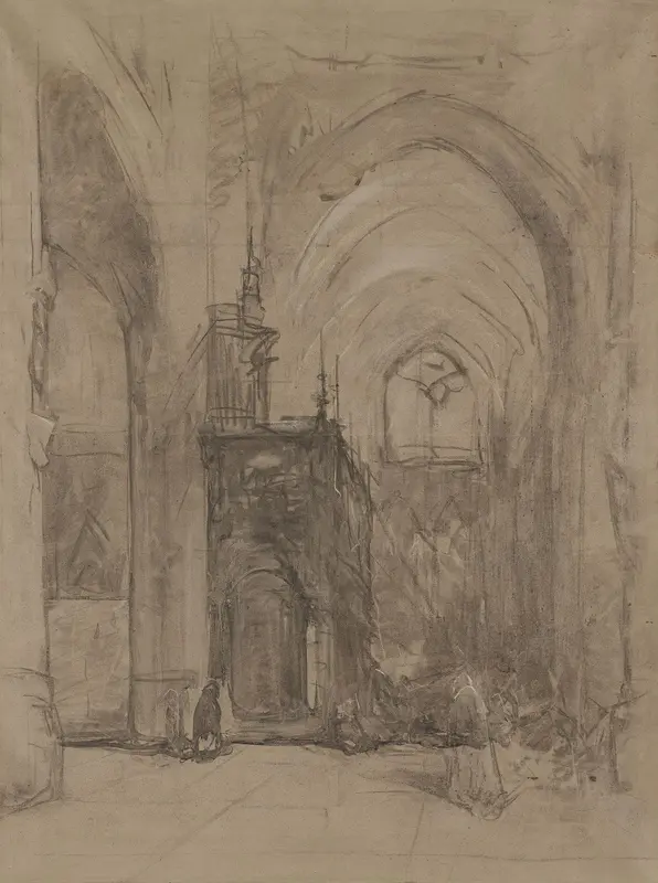 Gezicht op het oxaal van de St Janskerk te 's-Hertogenbosch Wall Art by Johannes Bosboom - High-Resolution Digital Print
