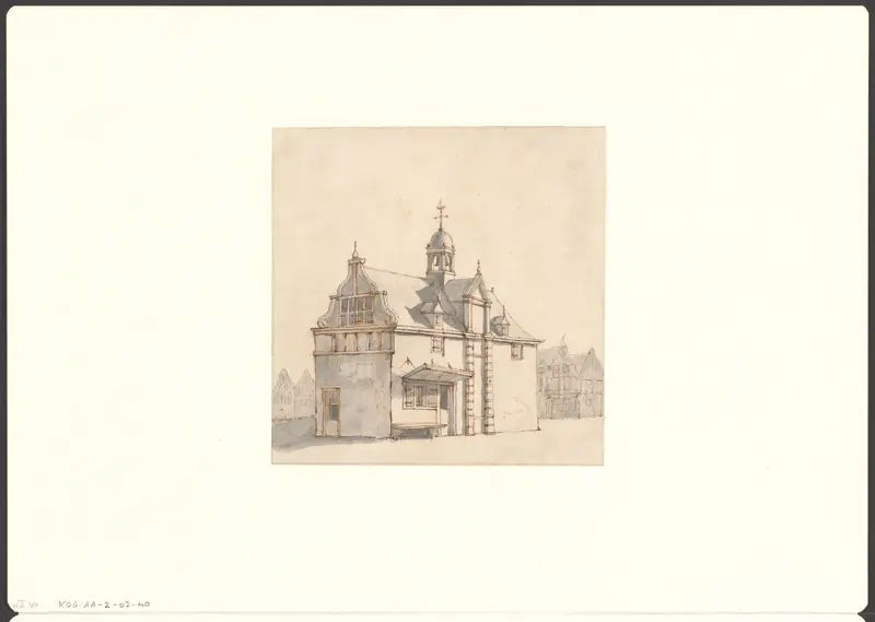 Gezicht op het Paalhuis en de Nieuwe Brug Wall Art by Jan van Kessel (1641-1680) - High-Resolution Digital Print