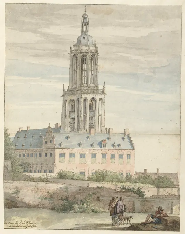 Gezicht op het paleis van Frederik V van de Palts en de Sint-Cunerakerk te Rhenen Wall Art by Pieter Jansz Saenredam - High-Resolution Digital Print