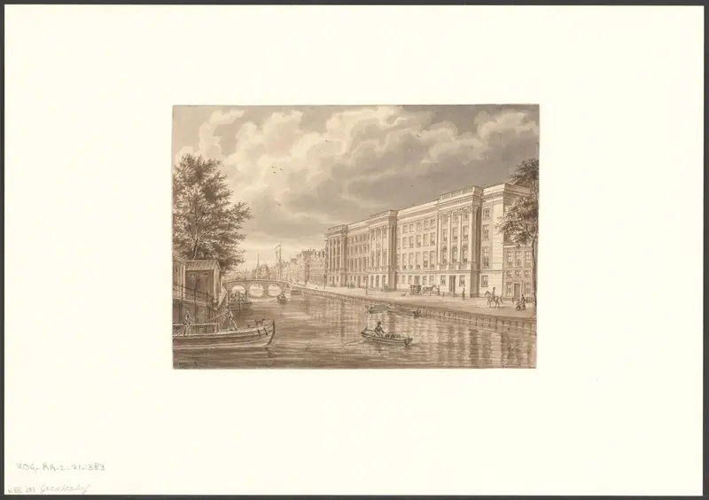 Gezicht op het Paleis van Justitie aan de Prinsengracht Wall Art by Augustus Wijnantz - High-Resolution Digital Print
