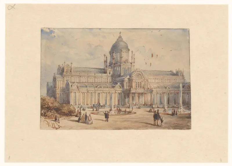 Gezicht op het Paleis voor Volksvlijt Wall Art by Unknown - High-Resolution Digital Print
