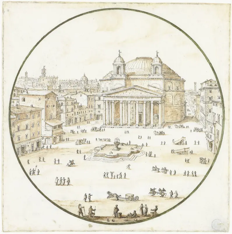 Gezicht op het Pantheon te Rome Wall Art by Lievin Cruyl - High-Resolution Digital Print