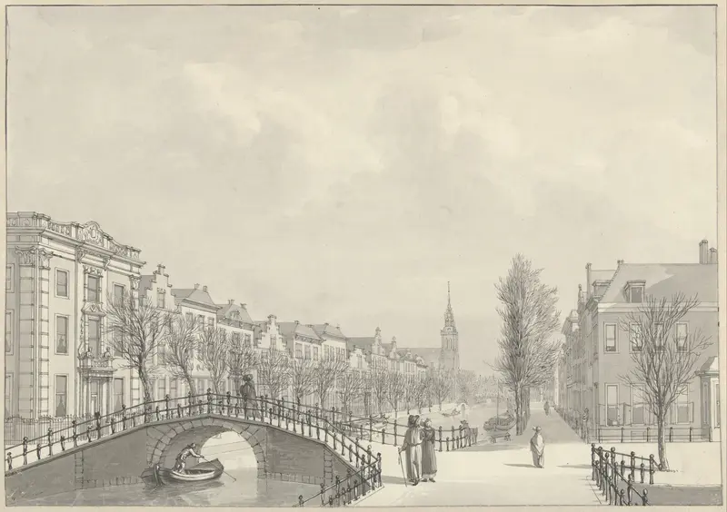 Gezicht op het Rapenburg te Leiden van de Nieuwsteegbrug, 1807 Wall Art by Unknown - High-Resolution Digital Print