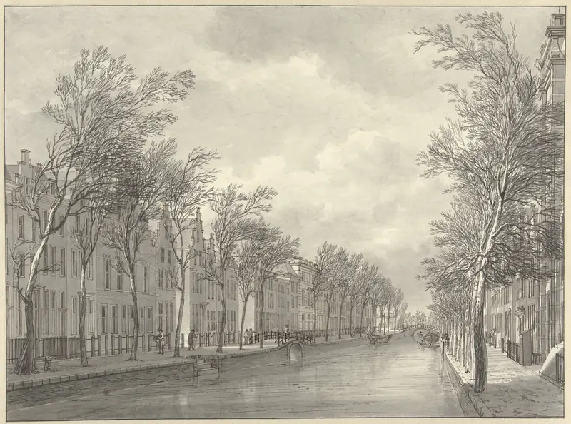 Gezicht op het Rapenburg te Leiden vanaf de Groenebrug, 1807 Wall Art by Unknown - High-Resolution Digital Print