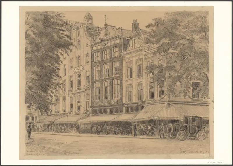 Gezicht op het Rembrandtplein, hoek Thorbeckeplein Wall Art by Unknown - High-Resolution Digital Print
