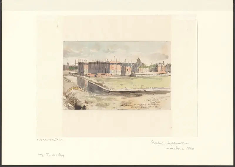 Gezicht op het Rijksmuseum in aanbouw Wall Art by Unknown - High-Resolution Digital Print