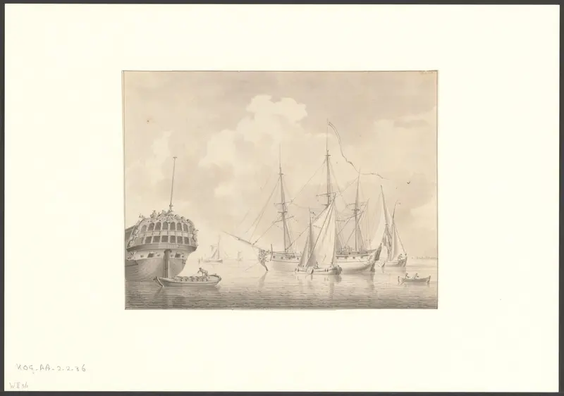 Gezicht op het schip "Jupiter" liggende voor de werf van Kattenburg Wall Art by Unknown - High-Resolution Digital Print