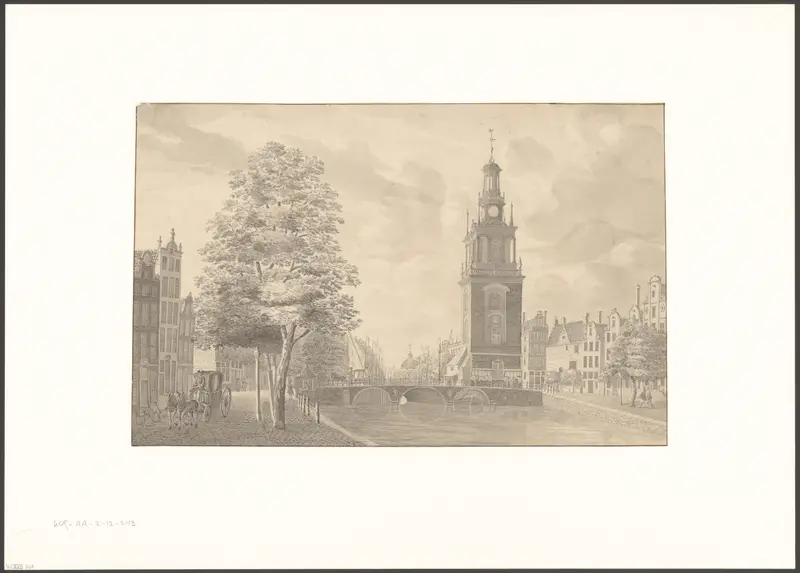 Gezicht op het Singel bij de Jan Roodepoortstoren op de Torensluis Wall Art by Unknown - High-Resolution Digital Print