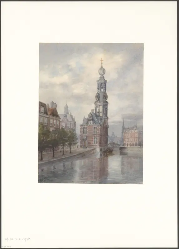 Gezicht op het Singel gezien naar de Munt Wall Art by Unknown - High-Resolution Digital Print