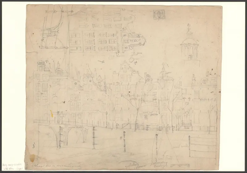 Gezicht op het Singel met de brug voor de Korte Huiszittensteeg Wall Art by Johan Martinus Anthon Rieke - High-Resolution Digital Print