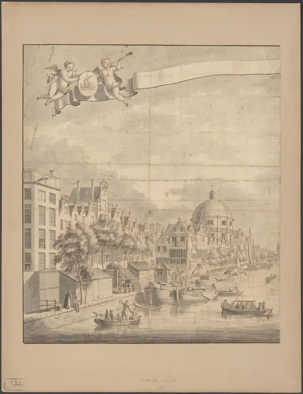 Gezicht op het Singel te Amsterdam (linkerdeel) Wall Art by Abraham Rademaker - High-Resolution Digital Print