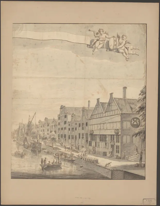 Gezicht op het Singel te Amsterdam (rechterdeel) Wall Art by Abraham Rademaker - High-Resolution Digital Print