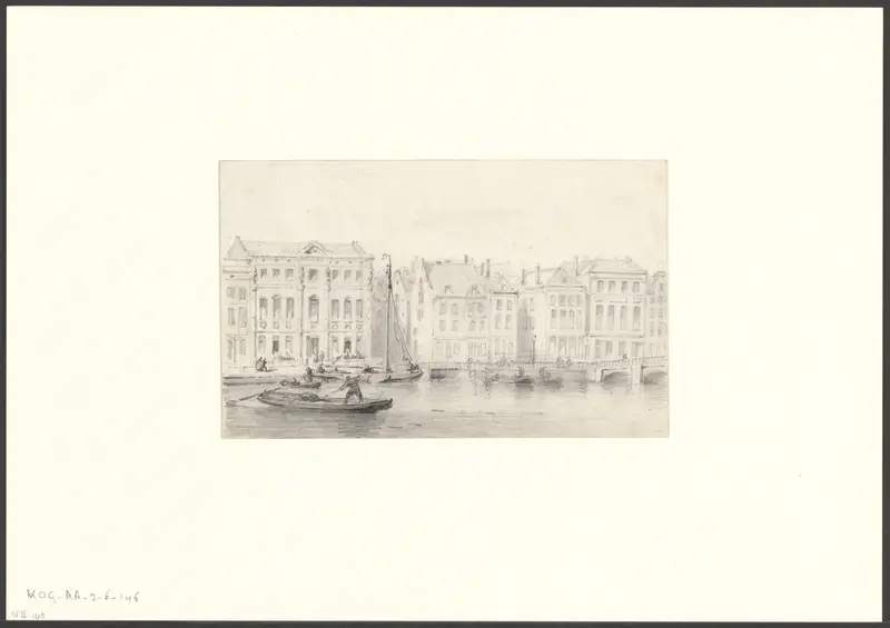 Gezicht op het Spui en de panden van Arti et Amicitiae en het Leesmuseum Wall Art by Willem Hekking jr. - High-Resolution Digital Print