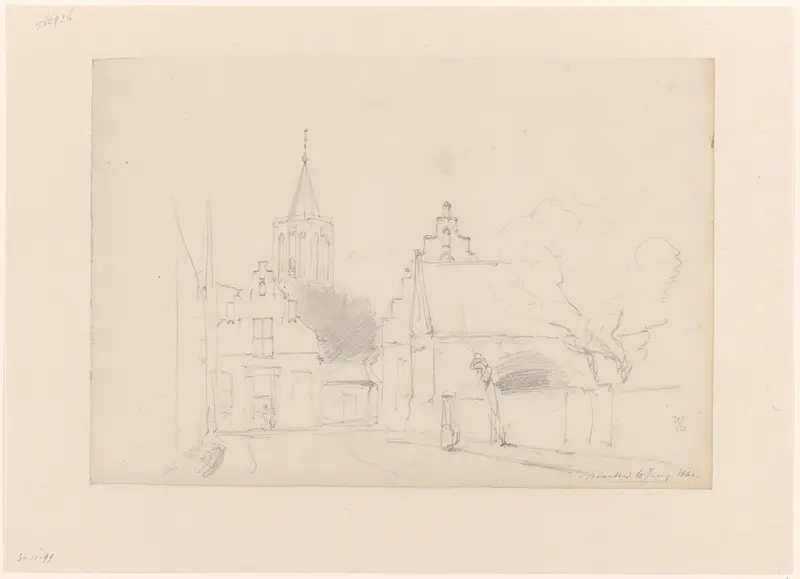 Gezicht op het stadhuis en de markt te Naarden Wall Art by Cornelis Springer - High-Resolution Digital Print