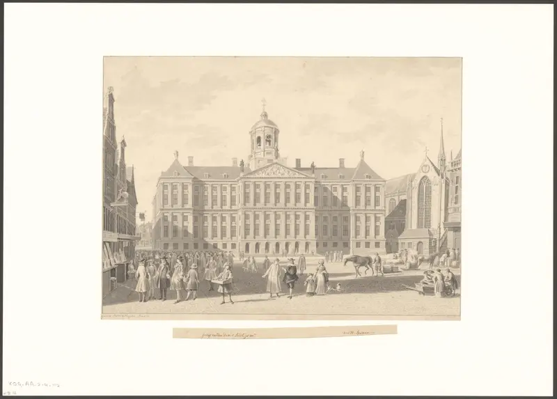 Gezicht op het Stadhuis op de Dam Wall Art by Unknown - High-Resolution Digital Print