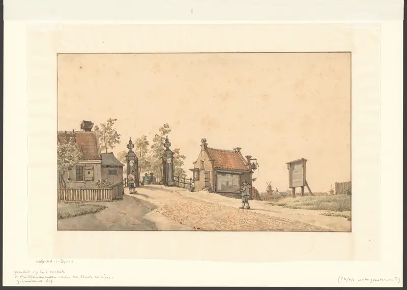 Gezicht op het tolhek in de Diemermeer Wall Art by Unknown - High-Resolution Digital Print