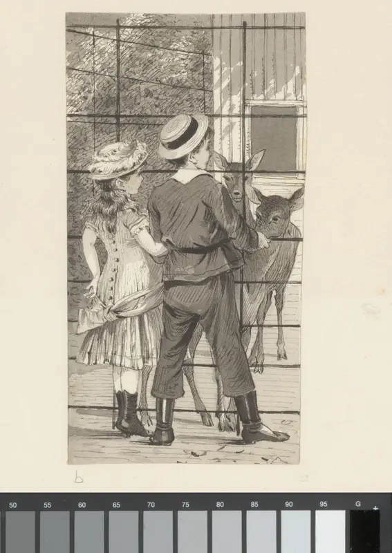 Gezicht op het verblijf van de herten in Artis Wall Art by Unknown - High-Resolution Digital Print