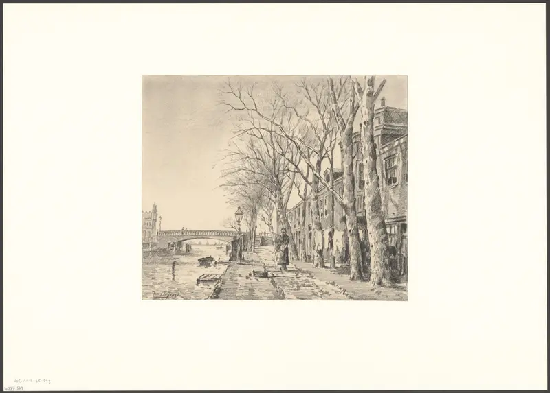 Gezicht op het Visserspad en de Schollenbrug Wall Art by Unknown - High-Resolution Digital Print