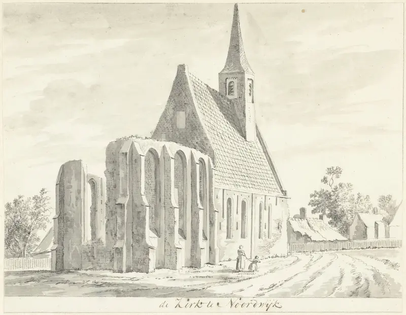 Gezicht op het Witte Kerkje te Noordwijkerhout Wall Art by Hendrik Tavenier - High-Resolution Digital Print