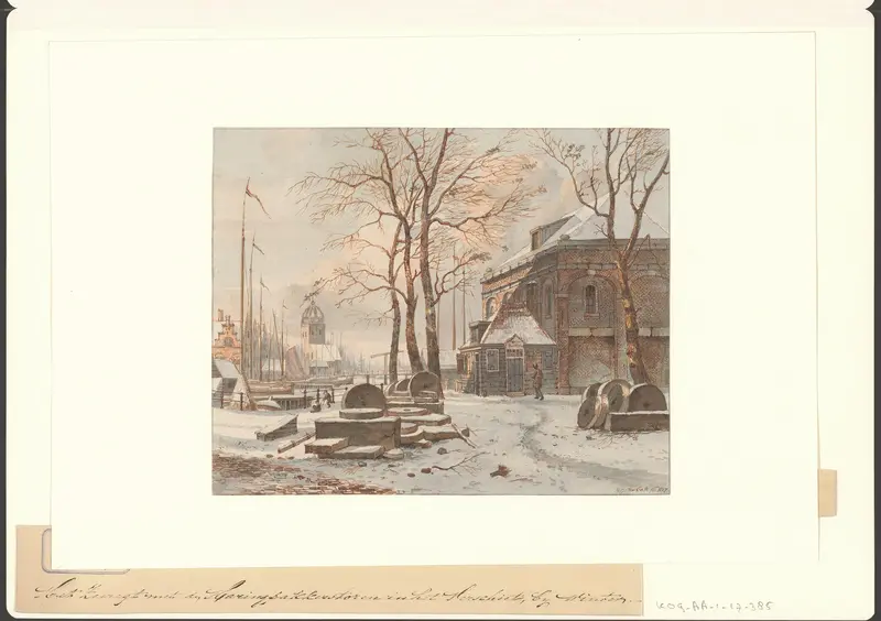 Gezicht op het Zeerecht aan het begin van de Zeedijk Wall Art by Unknown - High-Resolution Digital Print
