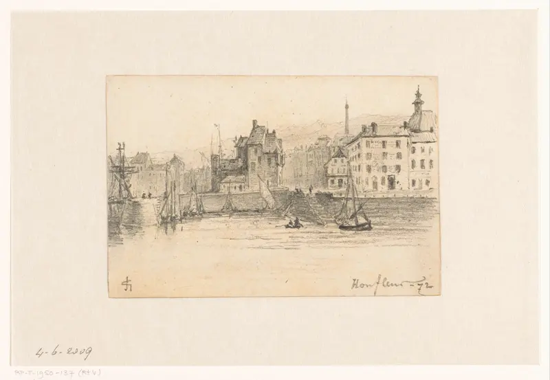 Gezicht op Honfleur vanaf het water Wall Art by Carel Nicolaas Storm van 's-Gravesande - High-Resolution Digital Print