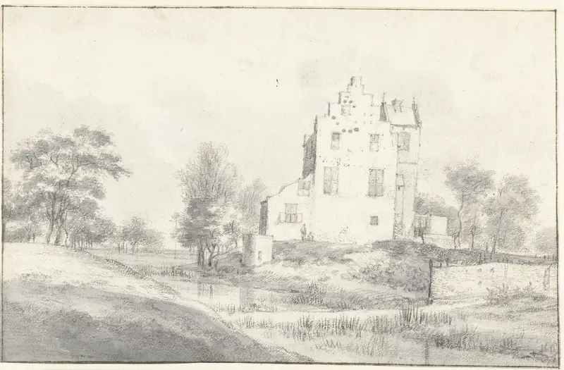 Gezicht op Huis Bergestein bij Wijk bij Duurstede, gezien vanuit het westen Wall Art by Roelant Roghman - High-Resolution Digital Print
