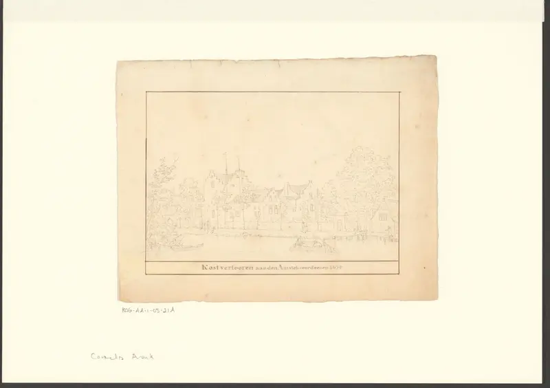 Gezicht op Huis Kostverloren aan de Amstel zoals de staat in 1630 was Wall Art by Unknown - High-Resolution Digital Print