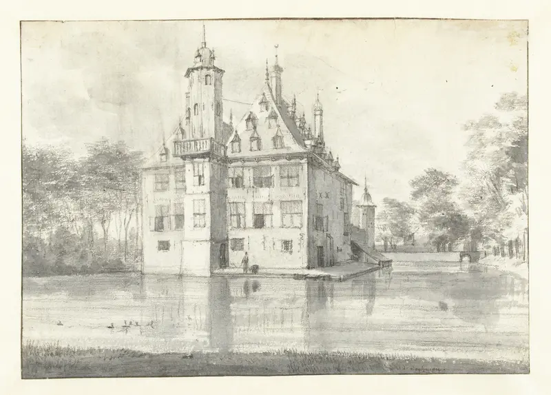 Gezicht op huis te Voorn, gezien vanuit het noordoosten Wall Art by Roelant Roghman - High-Resolution Digital Print