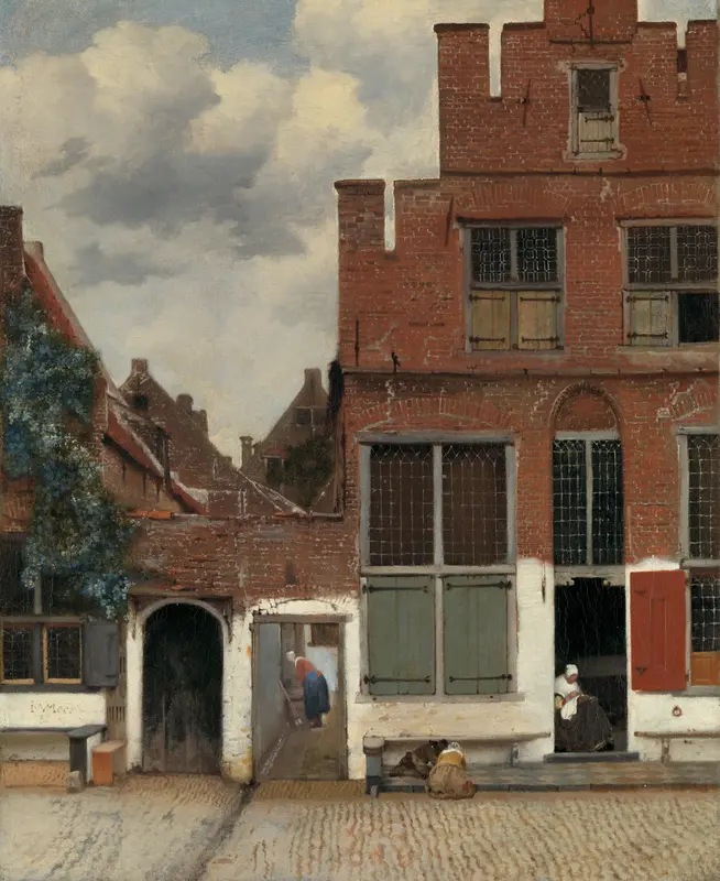 Gezicht op huizen in Delft, bekend als ‘Het straatje’ Wall Art by Johannes Vermeer - High-Resolution Digital Print