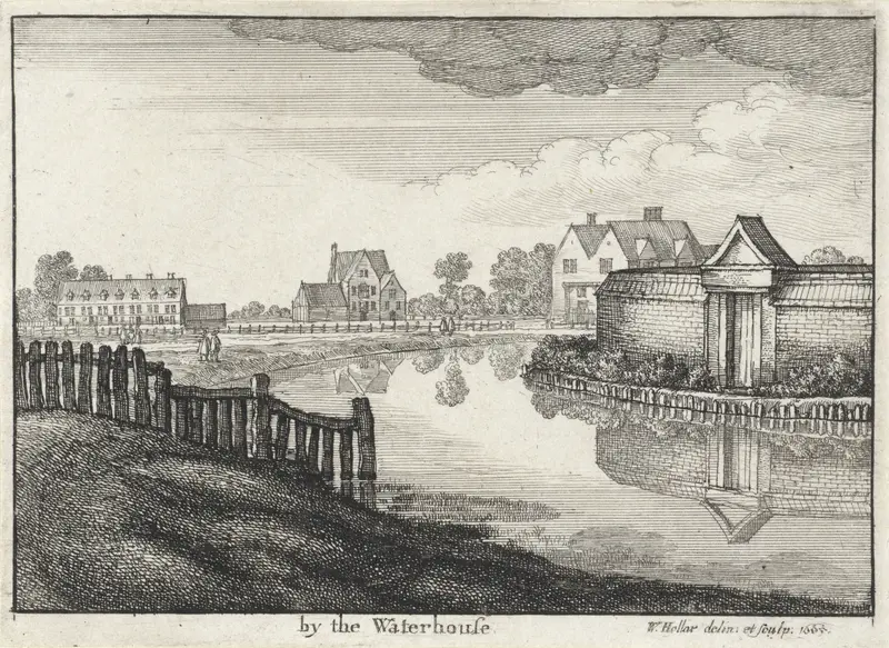 Gezicht op huizen langs een rivier in de buurt van Londen Wall Art by Unknown - High-Resolution Digital Print