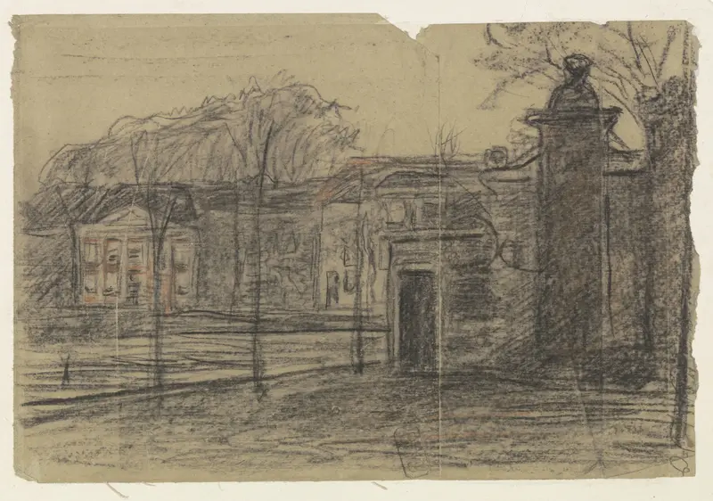 Gezicht op huizen tussen bomen, Dordrecht Wall Art by Jan Veth - High-Resolution Digital Print