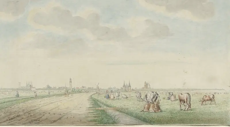 Gezicht op Kampen van de landzijde Wall Art by Unknown - High-Resolution Digital Print